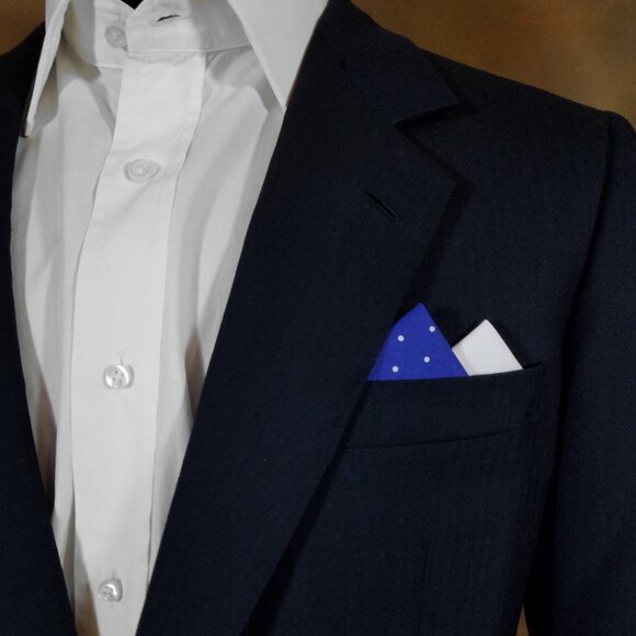 NEW - Contrasting Color 100% Cotton Pre-Folded Pocket Square Handkerchief Insert - Picture 5 of 8